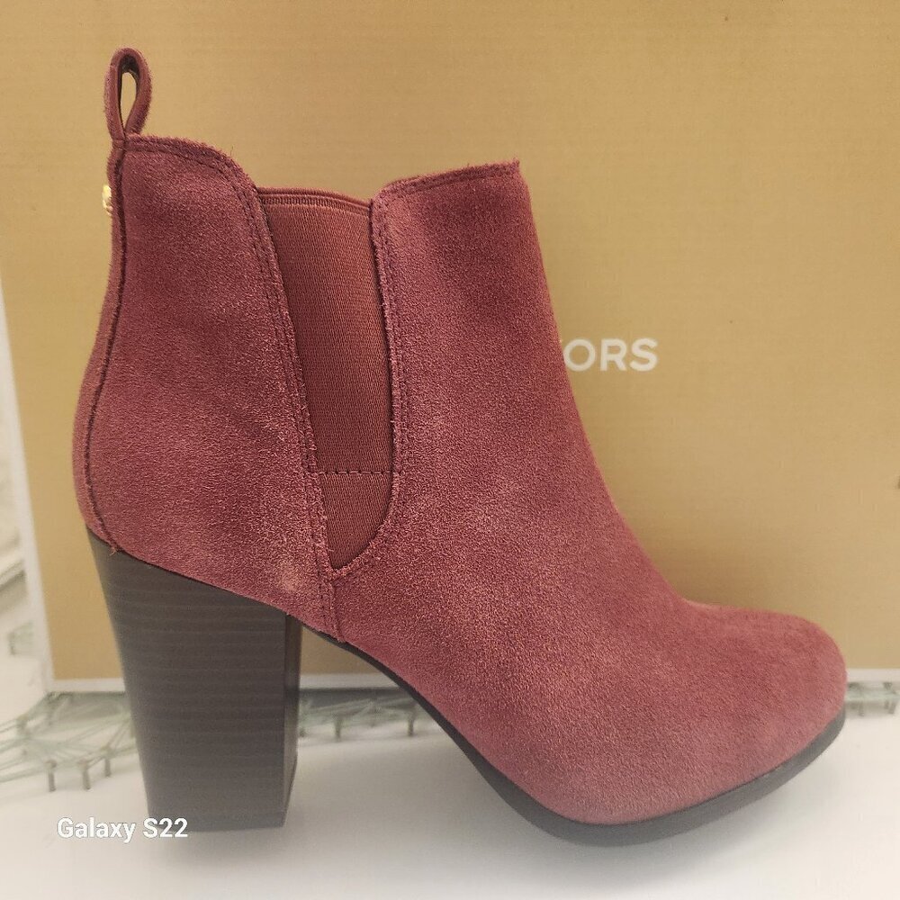 Michael Kors Mulberry "Evaline" Suede Heeled Booties. NIB. Size Various
